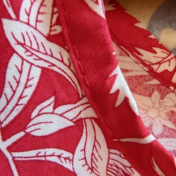 Red White Floral Roomy Thin Comfy Summer Dress Size Large - Picture 7 of 11
